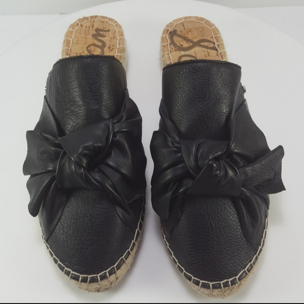 SAM EDELMAN ESPADRILLES  LEATHER OVERSIZE BOW MULE